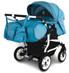 Wózek podwójny BLIŹNIACZY ADBOR DUO STARS 2w1 + Torba + Pokrowiec + Moskitiera (kolor: D-07)