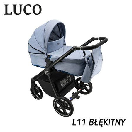 Wózek dziecięcy ADBOR LUCO 3w1 + Torba + Pokrowiec + Moskitiera + Fotelik CAPRI Czarny (kolor: L11)