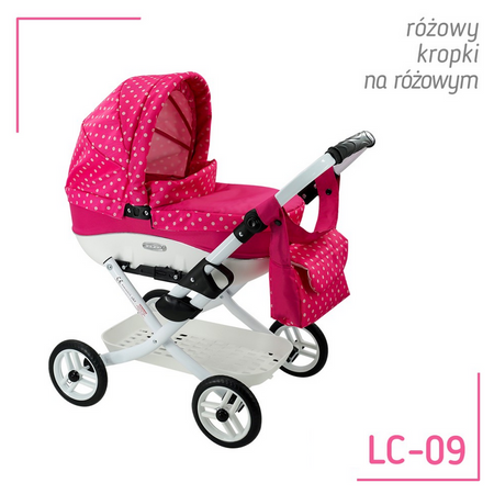 Wózek lalkowy ADBOR LILY Stelaż Classic + Torebka + Koszyk (kolor: Lc-08)