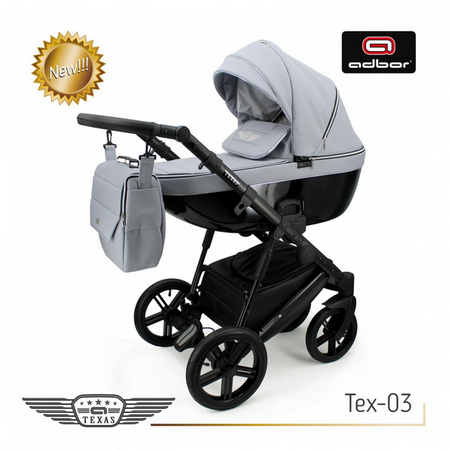 Wózek dziecięcy ADBOR TEXAS 2w1 + Torba + Pokrowiec + Moskitiera + Uchwyt na butelkę (kolor: Tex-03)