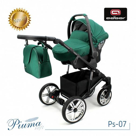 Wózek dziecięcy PIUMA 3w1 ULTRALEKKI + Torba + Pokrowiec + Moskitiera + Uchwyt na butelkę + Fotelik Samochodowy (kolor: Ps-03)
