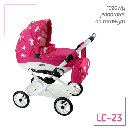 Wózek lalkowy ADBOR LILY Stelaż Classic + Torebka + Koszyk (kolor: Lc-08)