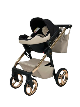 Wózek dziecięcy ADBOR LORETTO LUX STARS 3w1 + Torba + Pokrowiec + Moskitiera + Fotelik CAPRI (kolor: 21 - GONDOLA LUSTRZANA MIEDŹ)