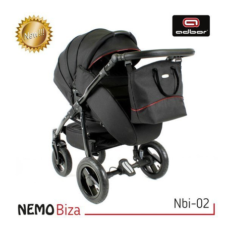 Wózek dziecięcy ADBOR NEMO 3w1 + Torba + Pokrowiec + Moskitiera + Fotelik Samochodowy (kolor: Lena-53)