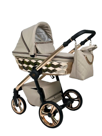 Wózek dziecięcy ADBOR LORETTO LUX STARS 2w1 + Torba + Pokrowiec + Moskitiera (kolor: 20 - GONDOLA LUSTRZANA MIEDŹ)