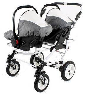 Wózek podwójny BLIŹNIACZY ADBOR DUO STARS 3w1 + Torba + Pokrowiec + Moskitiera + Foteliki CAPRI (kolor: D-04)