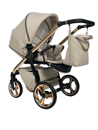 Wózek dziecięcy ADBOR LORETTO LUX STARS 2w1 + Torba + Pokrowiec + Moskitiera (kolor: 01 - GONDOLA LUSTRZANA MIEDŹ)