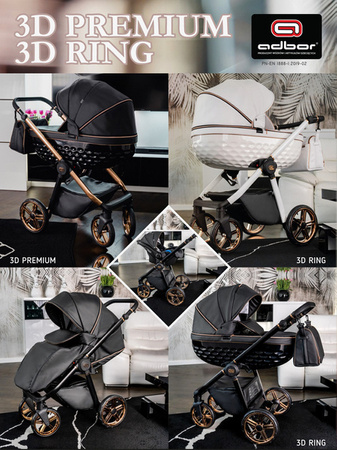 Wózek dziecięcy ADBOR OXV 3D RING 2w1 + Torba + Pokrowiec + Moskitiera (kolor: ECO-06)