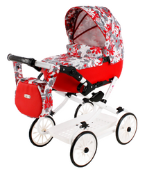Wózek lalkowy ADBOR LILY Stelaż SPORT + Torebka + Koszyk (kolor: Ls-12)