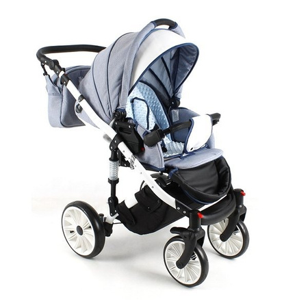 Wózek dziecięcy ADBOR OTTIS WHITE 3w1 + Torba + Pokrowiec + Moskitiera + Uchwyt na butelkę + Fotelik (kolor: Ow-06)
