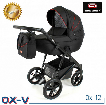 Wózek dziecięcy ADBOR OTTIS WHITE 3w1 + Torba + Pokrowiec + Moskitiera + Uchwyt na butelkę + Fotelik Samochodowy (kolor: Ow-01)