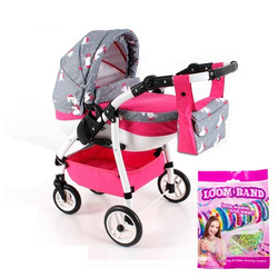 Wózek lalkowy ADBOR LILY Stelaż SPORT + Torebka + Koszyk (kolor: Ls-24)