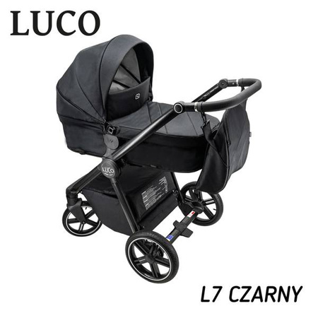 Wózek dziecięcy ADBOR LUCO 3w1 + Torba + Pokrowiec + Moskitiera + Fotelik CAPRI Czarny (kolor: L7)