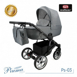Wózek dziecięcy PIUMA 3w1 ULTRALEKKI + Torba + Pokrowiec + Moskitiera + Uchwyt na butelkę + Fotelik Samochodowy (kolor: Ps-03)