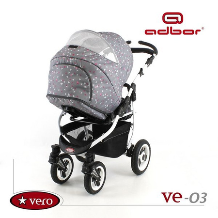 Wózek spacerowy ADBOR VERO DWUKIERUNKOWY + Plecak (przewijak) + Pokrowiec + Uchwyt na butelkę kolor: VE-04