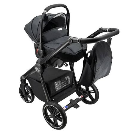 Wózek dziecięcy ADBOR LUCO 3w1 + Torba + Pokrowiec + Moskitiera + Fotelik CAPRI Czarny (kolor: L2)