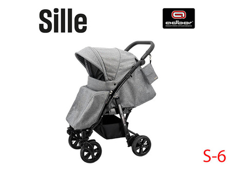 Wózek spacerowy ADBOR SILLE 2022 !!!NOWOŚĆ!!! + Saszetka + Pokrowiec przeciwdeszczowy (kolor: S-6)
