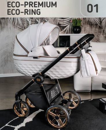 Wózek dziecięcy ADBOR OXV 3D RING 3w1 + Torba + Pokrowiec + Moskitiera + Fotelik CAPRI (kolor: ECO-01)