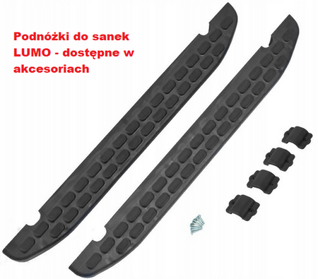 Sanki metalowe Adbor LUMO Z OPARCIEM i pasami kolor: SREBRNY