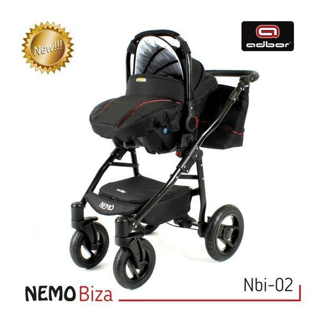 Wózek dziecięcy ADBOR NEMO 3w1 + Torba + Pokrowiec + Moskitiera + Fotelik Samochodowy (kolor: ST-19)