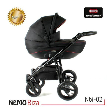 Wózek dziecięcy ADBOR NEMO 3w1 + Torba + Pokrowiec + Moskitiera + Fotelik Samochodowy (kolor: Lena-53)