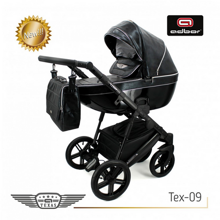 Wózek dziecięcy ADBOR TEXAS 2w1 + Torba + Pokrowiec + Moskitiera + Uchwyt na butelkę (kolor: Tex-09)