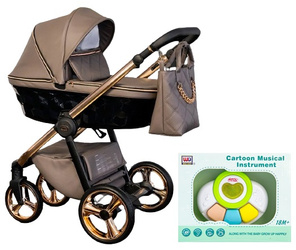 Wózek Dziecięcy Wielofunkcyjny Adbor Destello (LORETTO) 2w1 Gondola Spacerówka + Torba + Pokrowiec + Moskitiera + GRATIS ZABAWKA (kolor: 22 - Gondola Czarna)