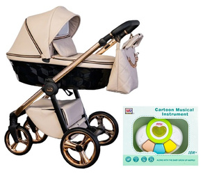 Wózek Dziecięcy Wielofunkcyjny Adbor Destello (LORETTO) 2w1 Gondola Spacerówka + Torba + Pokrowiec + Moskitiera + GRATIS ZABAWKA (kolor: 02 - Gondola Czarna)