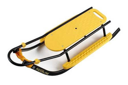 Sanki Polskie metalowe Adbor Piccolino Black Edition + Gratis Latarka - sanki z oparciem i pasami kolor: Żółto-Czarny