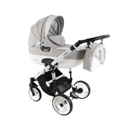 Wózek dziecięcy ADBOR OTTIS WHITE 3w1 + Torba + Pokrowiec + Moskitiera + Uchwyt na butelkę + Fotelik (kolor: Ow-03)