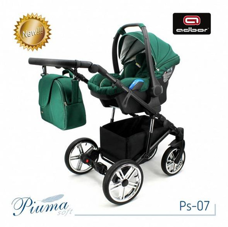 Wózek dziecięcy PIUMA 3w1 ULTRALEKKI + Torba + Pokrowiec + Moskitiera + Uchwyt na butelkę + Fotelik Samochodowy (kolor: Ps-05)