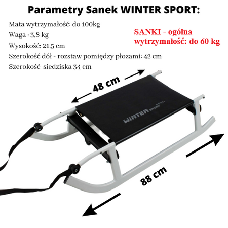 Sanki Polskie Składane metalowe Adbor Winter Sport z pasami