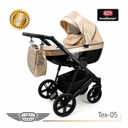 Wózek dziecięcy ADBOR TEXAS 3w1 + Torba + Pokrowiec + Moskitiera + Uchwyt na butelkę + Fotelik Samochodowy (kolor: Tex-05)