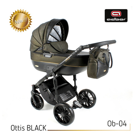 Wózek dziecięcy ADBOR OTTIS WHITE 3w1 + Torba + Pokrowiec + Moskitiera + Uchwyt na butelkę + Fotelik Samochodowy (kolor: Ow-02)