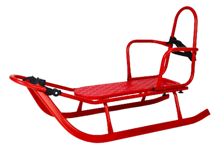 Sanki metalowe Adbor Piccolino Standard z oparciem i pasami kolor: Czerwony