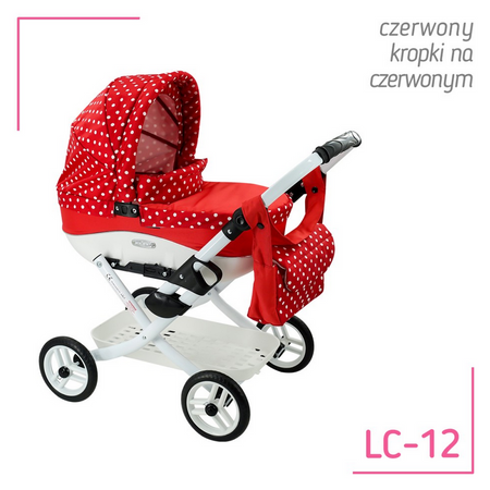 Wózek dla Lalek Składany Głęgoki Adbor Lily Classic + Specjalny Gratis - Gondola + Torba + Koszyk (kolor: Lc-12)