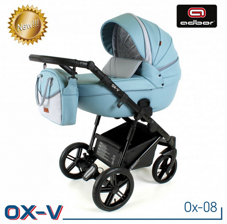 Wózek dziecięcy ADBOR OX-V 2w1 + Torba + Pokrowiec + Moskitiera + Uchwyt na butelkę (kolor: Ox-08)