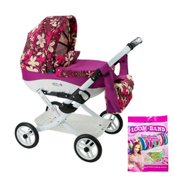 Wózek dla Lalek Składany Głęgoki Adbor Lily Classic + Specjalny Gratis - Gondola + Torba + Koszyk (kolor: Lc-16)