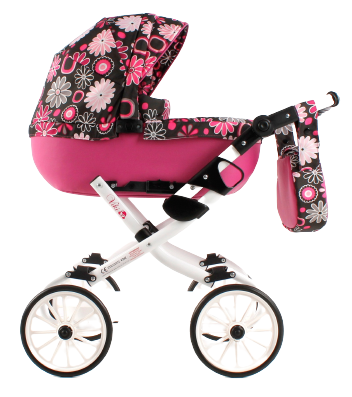 Wózek lalkowy ADBOR LILY Stelaż SPORT + Torebka + Koszyk (kolor: Ls-12)