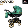 Wózek dziecięcy ADBOR OXV-3D 3w1 + Torba + Pokrowiec + Moskitiera + Uchwyt na butelkę + Fotelik Samochodowy (kolor: OXV-3D-08)