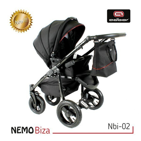 Wózek dziecięcy ADBOR NEMO 3w1 + Torba + Pokrowiec + Moskitiera + Fotelik Samochodowy (kolor: Lena-53)