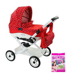 Wózek lalkowy ADBOR LILY Stelaż Classic + Torebka + Koszyk (kolor: Lc-08)