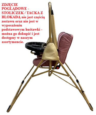 Huśtawka Stojąca Ogrodowa Domowa ADBOR N1 GOLD 3W1 LEŻACZEK kolor NG11