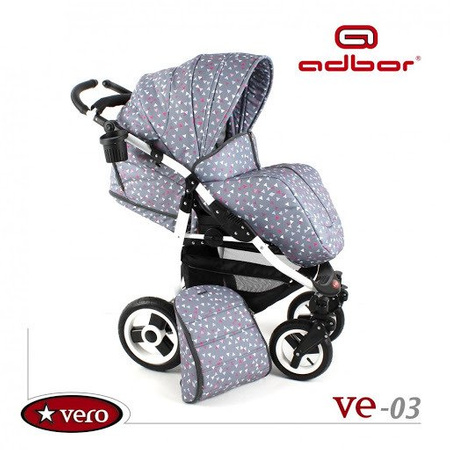 Wózek spacerowy ADBOR VERO DWUKIERUNKOWY !!!NOWOŚĆ!!! + Plecak (przewijak) + Pokrowiec + Uchwyt na butelkę (kolor: VE-08)
