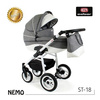 Wózek dziecięcy ADBOR NEMO 3w1 + Torba + Pokrowiec + Moskitiera + Fotelik Samochodowy (kolor: ST-18)