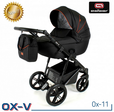 Wózek dziecięcy ADBOR OX-V 2w1 + Torba + Pokrowiec + Moskitiera + Uchwyt na butelkę (kolor: Ox-11)