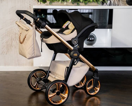 Wózek dziecięcy ADBOR LORETTO 3w1 + Torba + Pokrowiec + Moskitiera + Fotelik CAPRI (kolor: 02 - GONDOLA CZARNA)