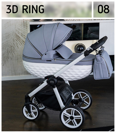 Wózek dziecięcy ADBOR OXV-3D 3w1 + Torba + Pokrowiec + Moskitiera + Uchwyt na butelkę + Fotelik Samochodowy (kolor: OXV-3D-01)