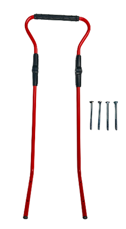 Sanki Polskie metalowe Adbor Piccolino + Gratis Latarka - sanki z oparciem, pasami, materacykiem i popychaczem kolor: Czerwony