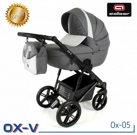 Wózek dziecięcy ADBOR OX-V 2w1 + Torba + Pokrowiec + Moskitiera + Uchwyt na butelkę (kolor: Ox-05)